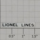 Lionel 264T-155 O Gauge Nickel "Lionel Lines" Nameplate with Adhesive Back