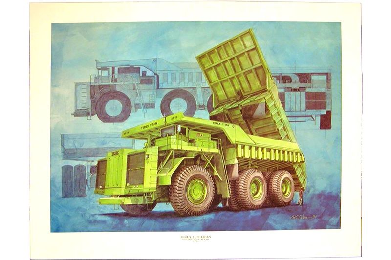 Advertisers Printers Inc. Terex 33-19 Titan 350 Ton (317t) Hauler 1974 Art Print