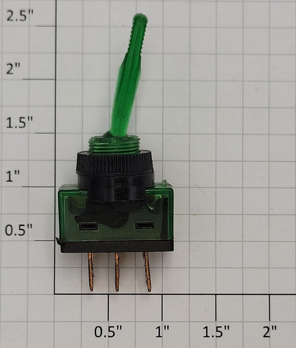 Acme 0826-17 SPDT On/Off Green Duckbill Illuminated Toggle Switch 12VDC
