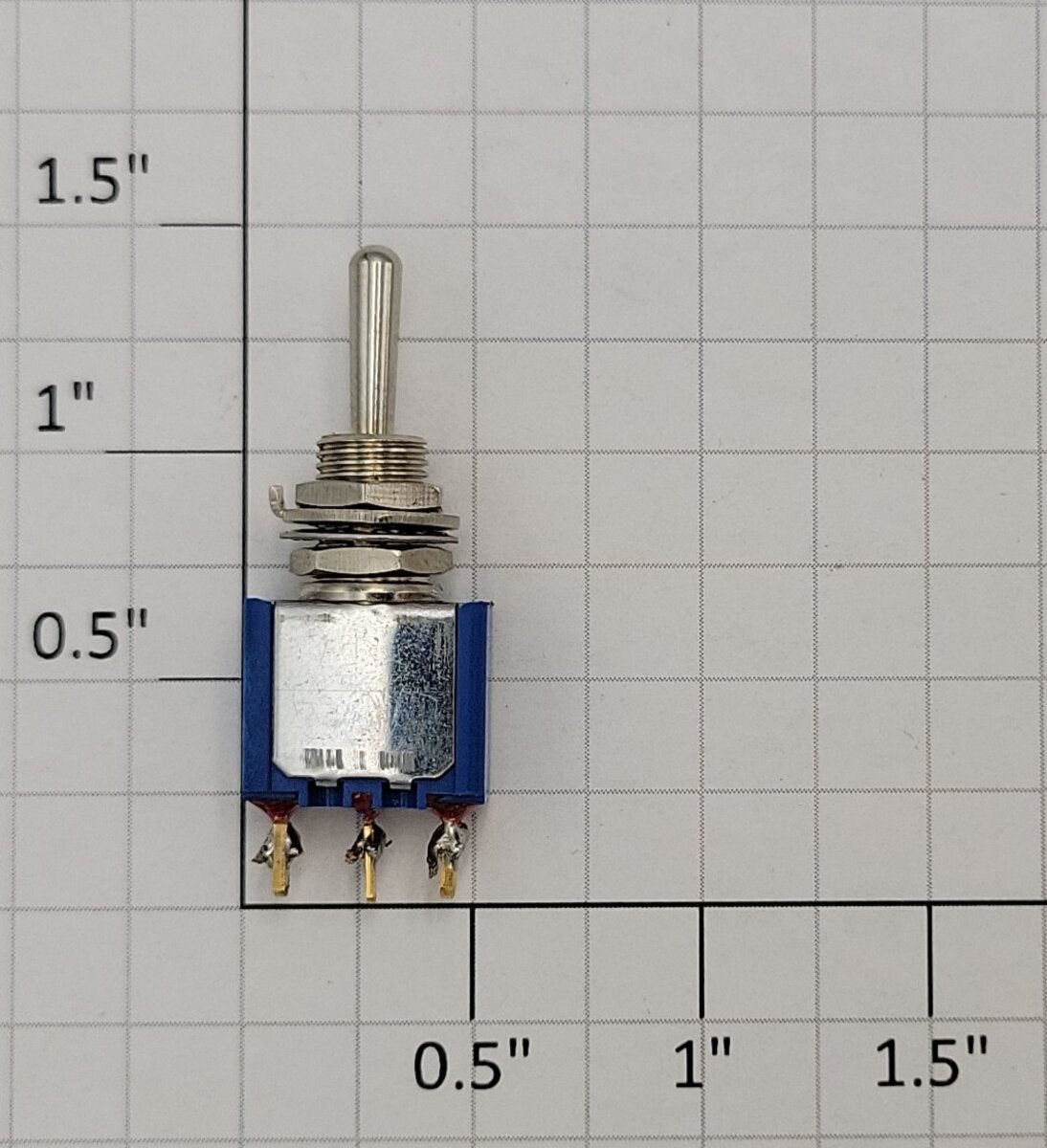 Acme MTS-3 Blue SPDT Mini Momentary On-Off-On Toggle Switch 6A @ 120VAC