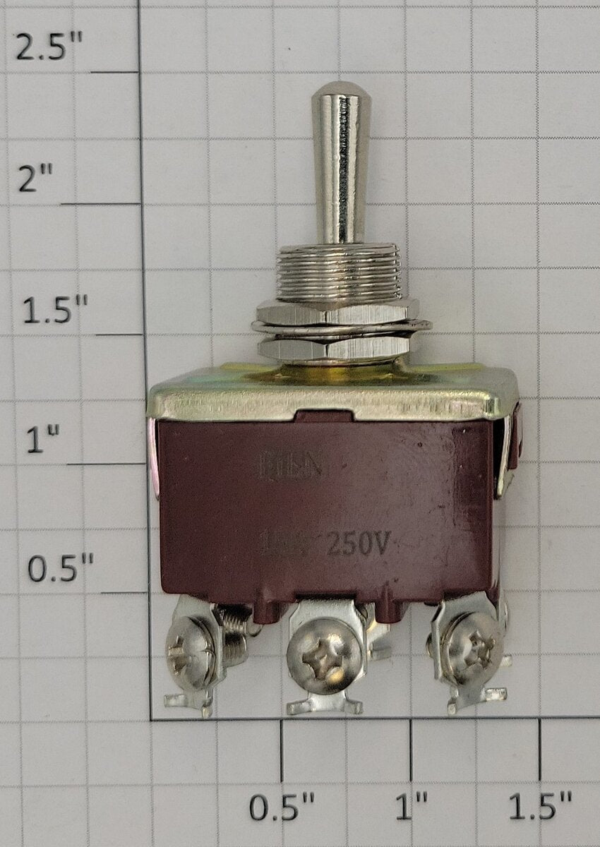 Acme P-TEN DPDT Heavy Duty On-Off-On Momentary Toggle Switch 15A @ 250VAC