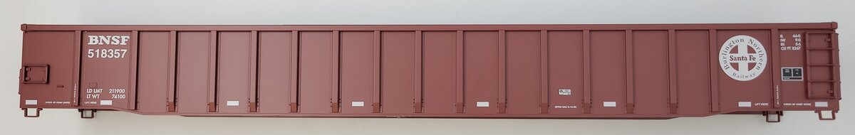 Lionel 83317-2 BNSF 66' Mill Gondola Body #518357