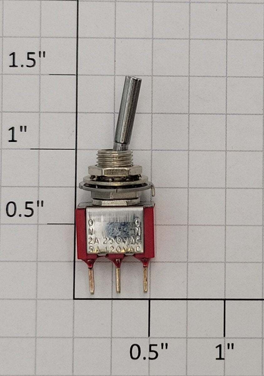 Acme B0827 DPST Red Mini On-On Toggle Switch 5A @ 120VAC
