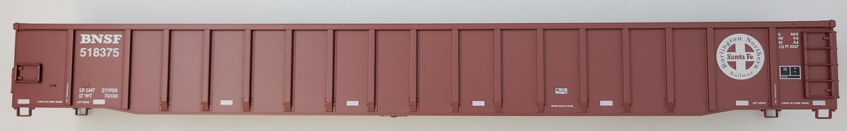 Lionel 84582-2 BNSF 66' Mill Gondola Body Shell #518375