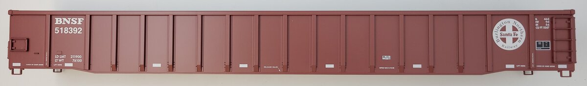 Lionel 84583-2 BNSF 66' Mill Gondola Body #518392