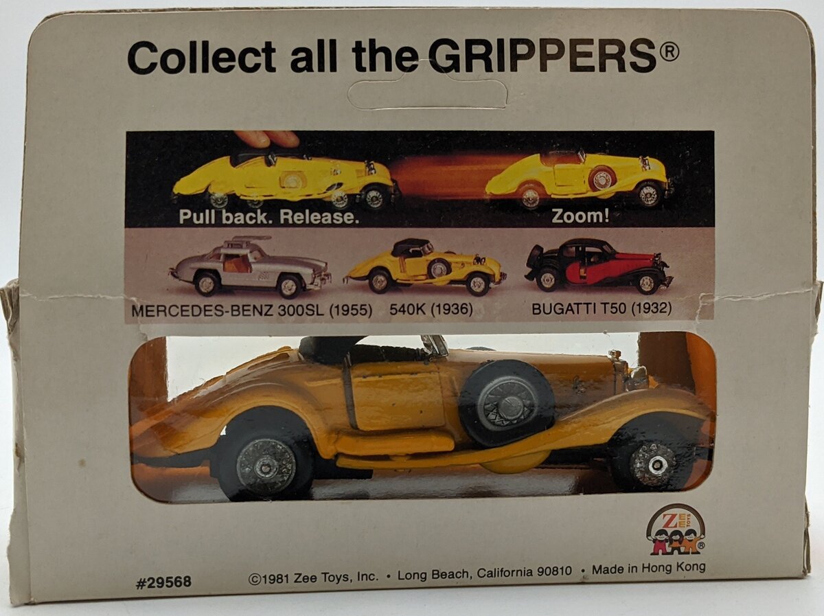Zee Toys 29568 1:43 Grippers Classics 1936 Mercedes Yellow