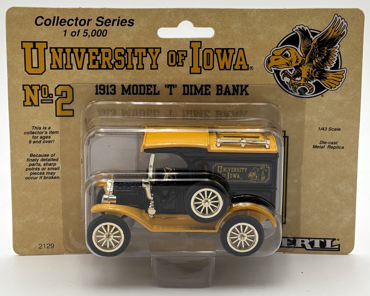 Ertl 2129 1:43 University Of Iowa 1913 Model "T" Dime Bank No. 2