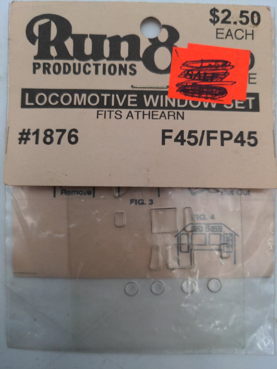 Run8 Productions 1876  Locomotive Window set F/FP45