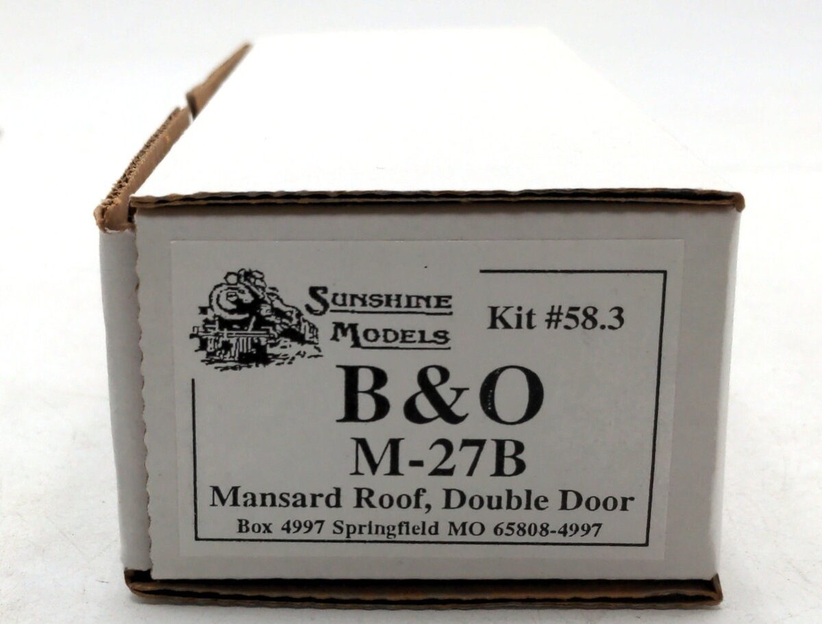 Sunshine Models 58.3 HO B&O M-27B Mansard Roof Double Door Boxcar Kit