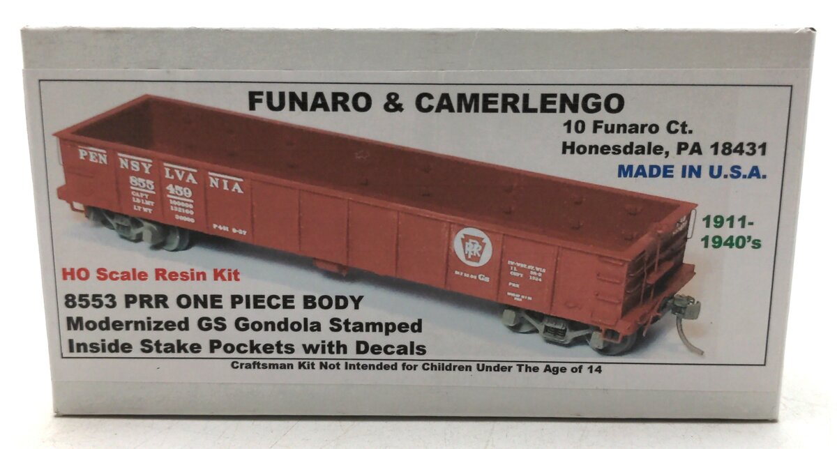 Funaro & Camerlengo 8553 HO PRR Gondola Stamped Inside Stake Kit