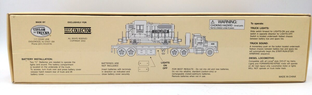 Toy Truck Collector 2002 Flatbed Truck w/ Powered Diesel Locomotive