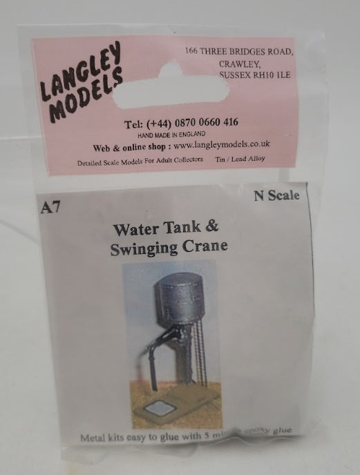 Langley Miniature Models A7 N Scale Water Tank Swinging Crane Metal Kit