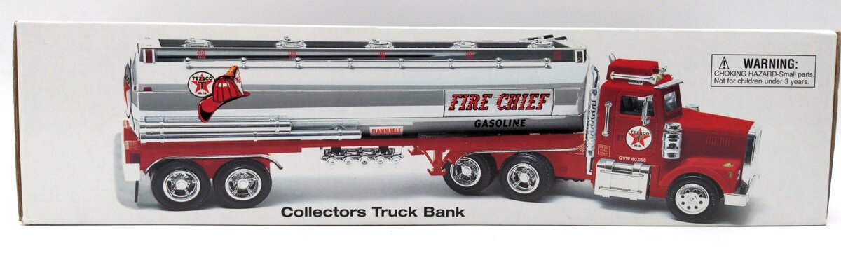 Texaco 1997 1:32 Scale Fire Chief Gasoline Tanker Truck Bank
