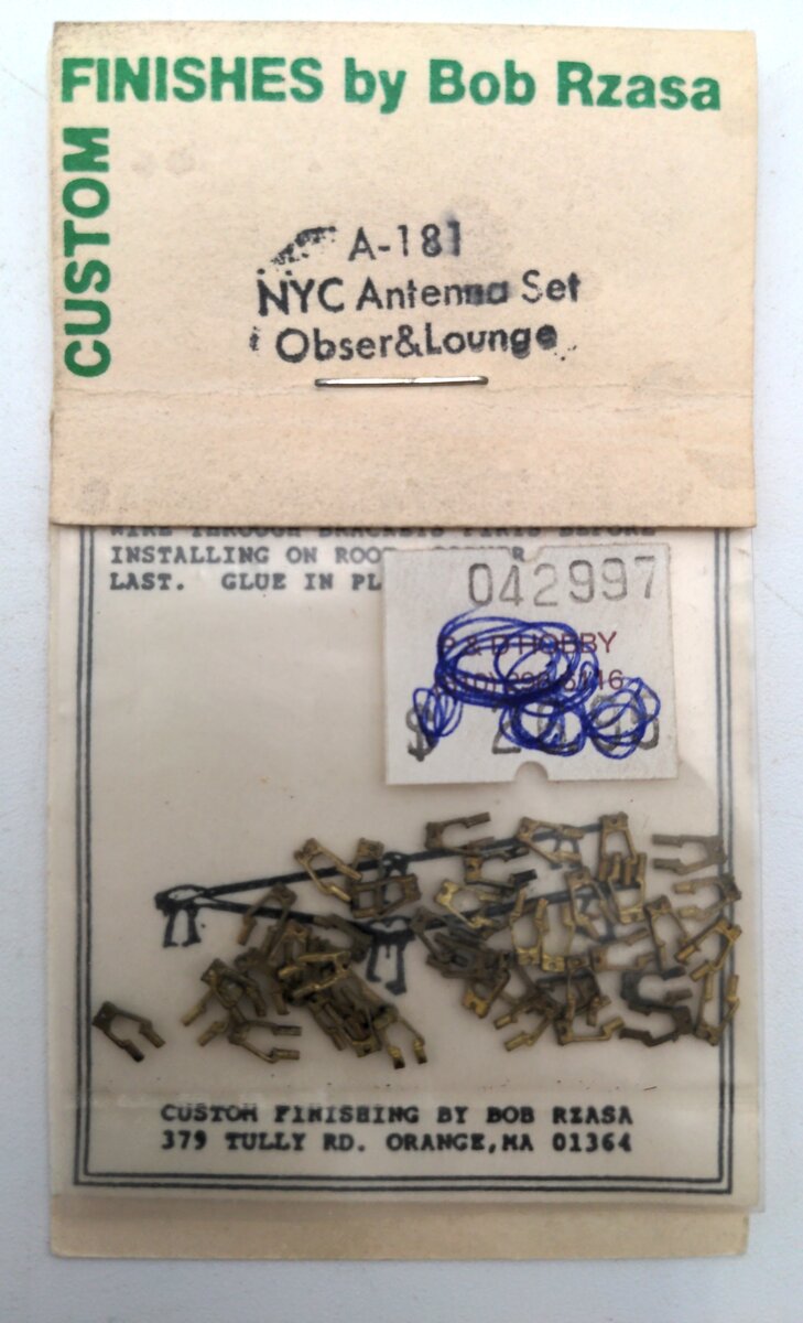 Custom Finishing A181 HO NYC Antenna Set Obser & Lounge