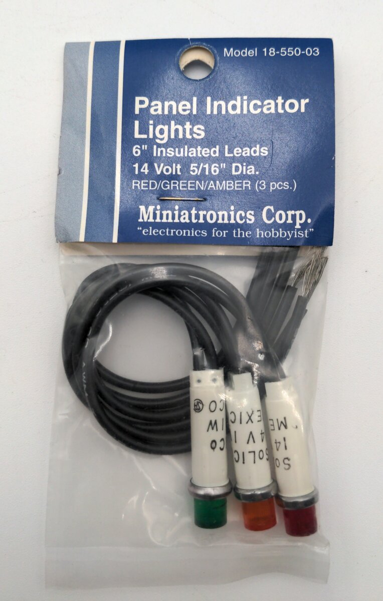 Miniatronics 18-550-03 Panel Indicator Lights 14 Volt, 5/16" Dia.