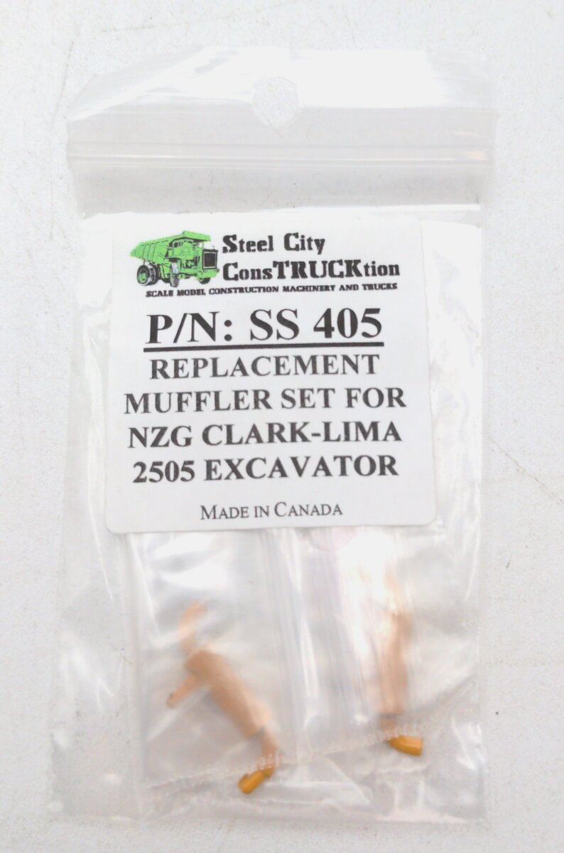 Steel City SS405 1:34 Replacement Muffler Set for NZG Clark-Lima 2505 Excavator