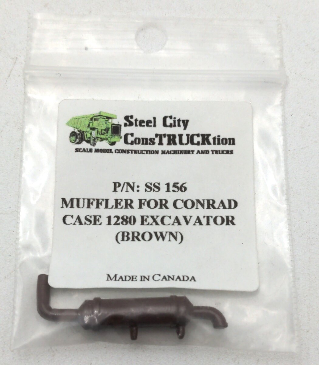 Steel City SS156 1:35 Scale Muffler for Conrad Case 1280 Excavator Brown