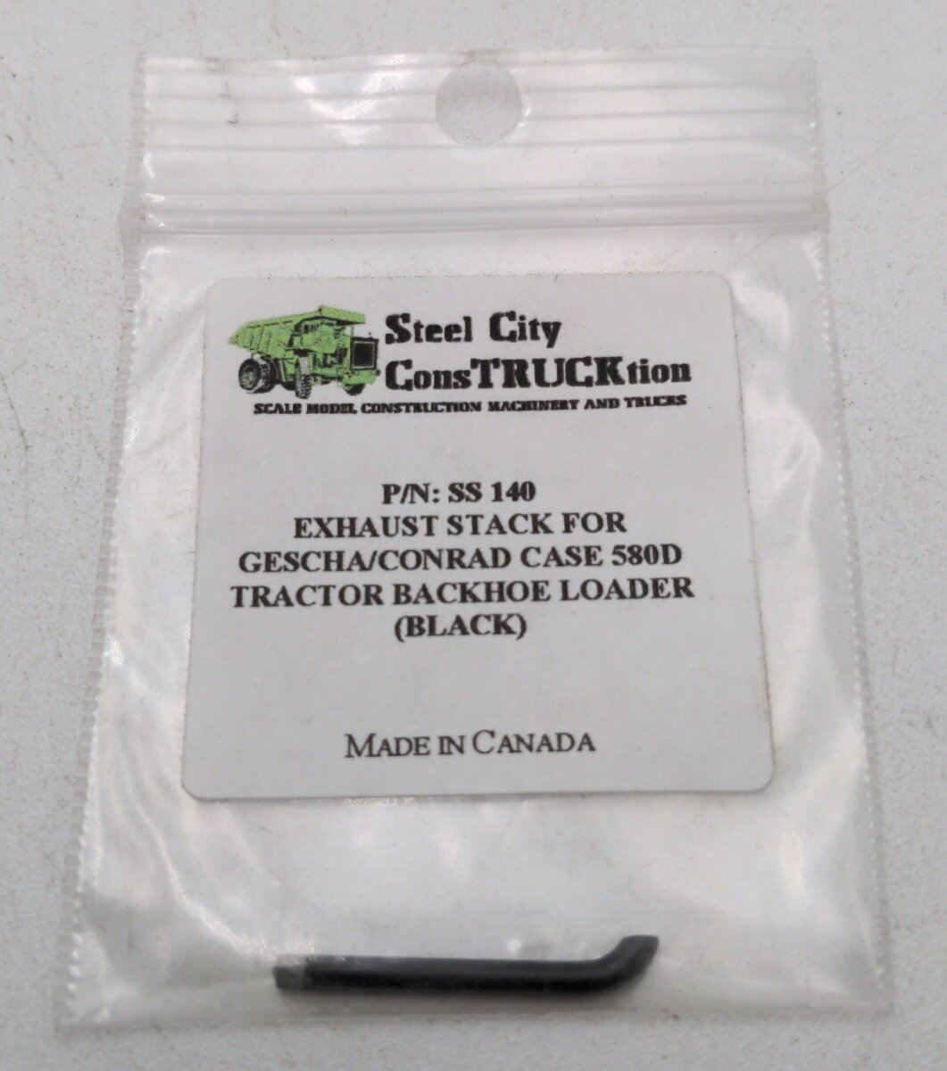 Steel City SS140 1:34 Exhaust Stack Gescha/Conrad 580D Tractor Backhoe Loader