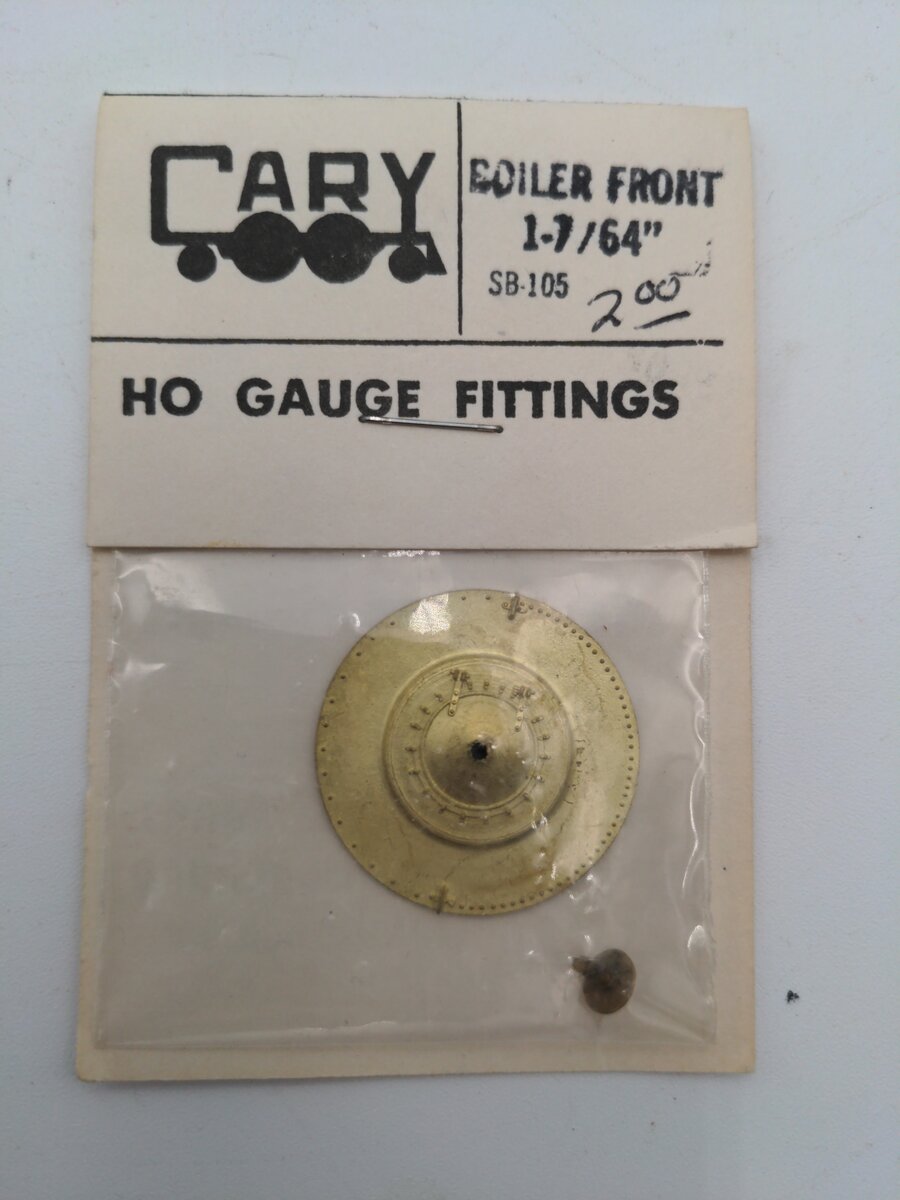 Cary Loco Works SB-105 HO Boiler Front 1-7/64