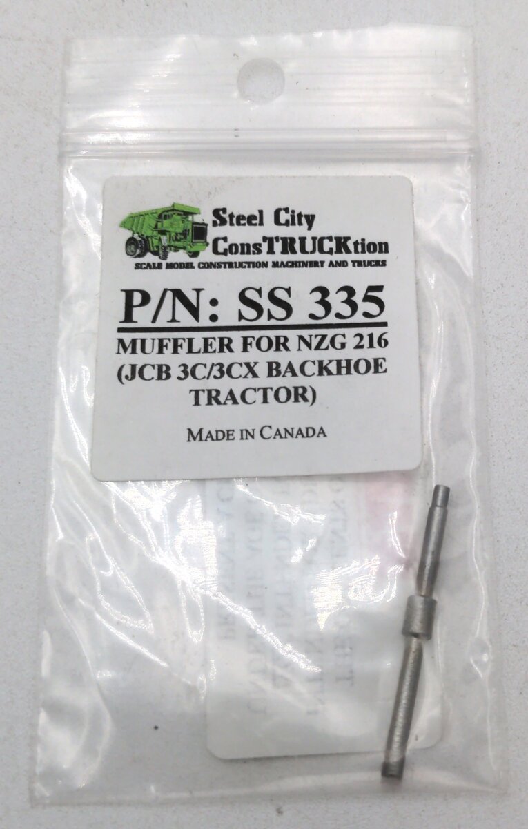 Steel City SS335 1:50 NZG 216 JCB 3C/3CX Backhoe Tractor Muffler