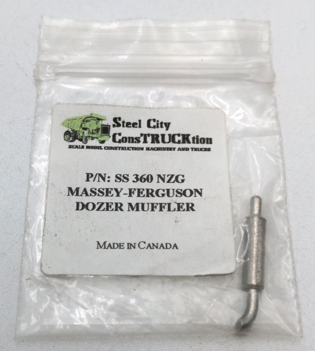Steel City SS360 1:50 NZG Massey-Ferguson Dozer Muffler