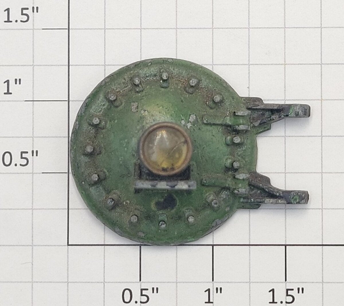 Lionel 226E-57 O Repainted Green Boiler Front Door w/ Headlight & Door Clip