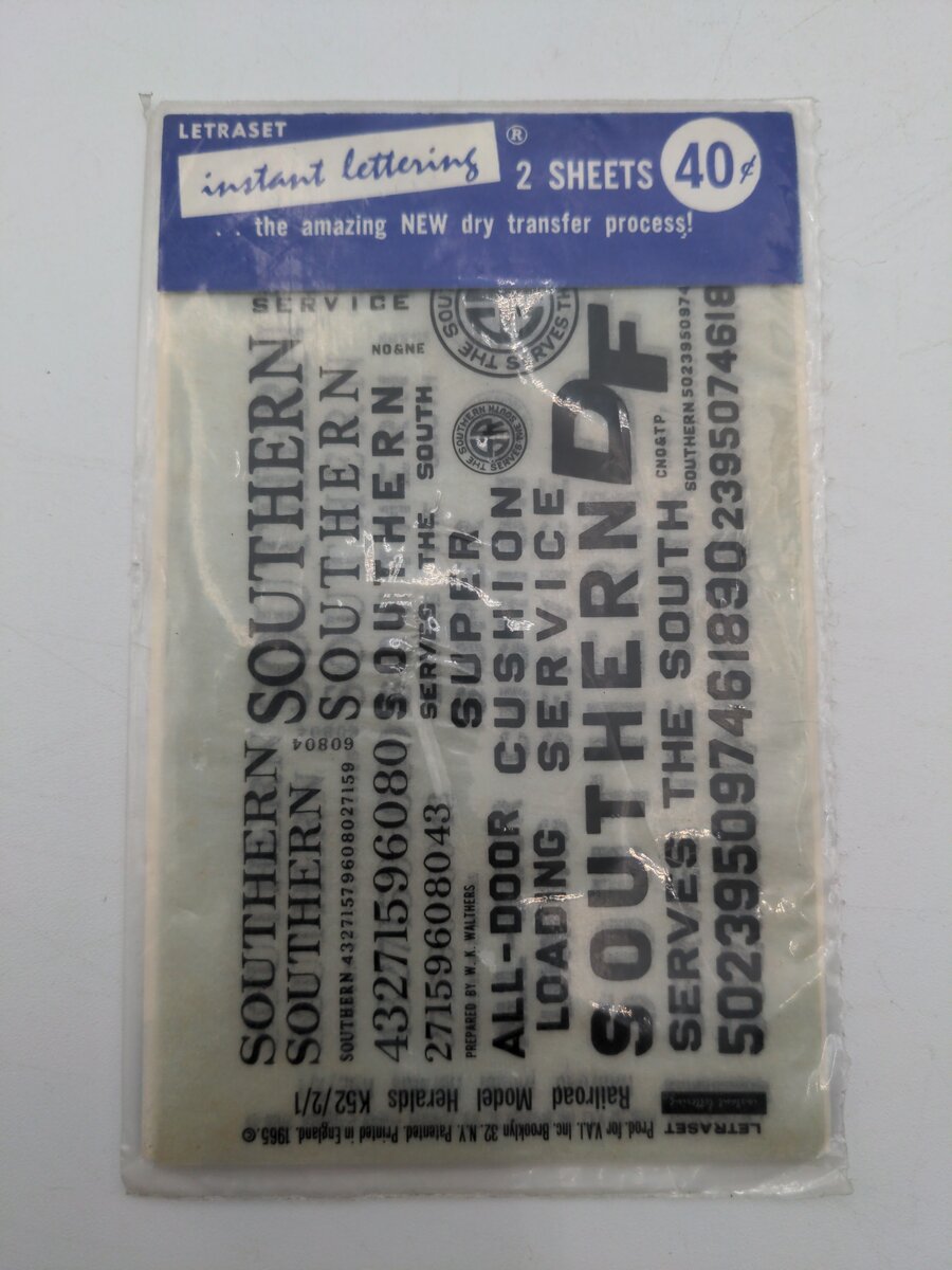 Visual Art Industries, INC. K52/2/1 Railroad Model Heralds Instant Lettering