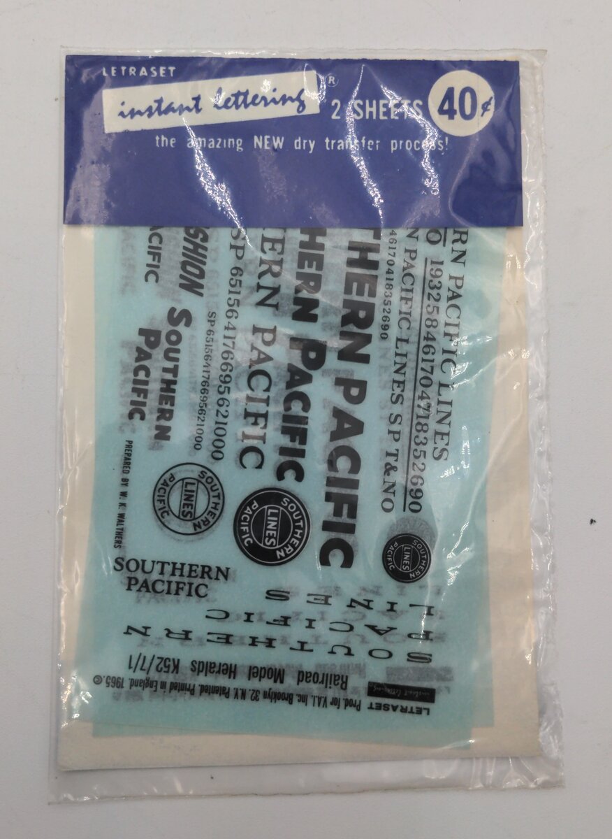 Visual Art Industries, INC. K52/7/1 Railroad Model Heralds Instant Lettering 2PC
