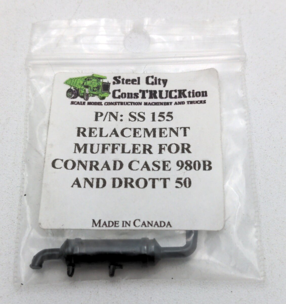 Steel City SS155 1:35 Case Muffler-Conrad 980B/Drott 50