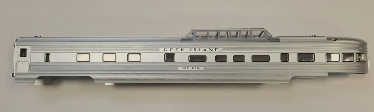 Lionel 82570-2 Rock Island "Big Ben" 21" Streamlined Passenger Dome Car Shell