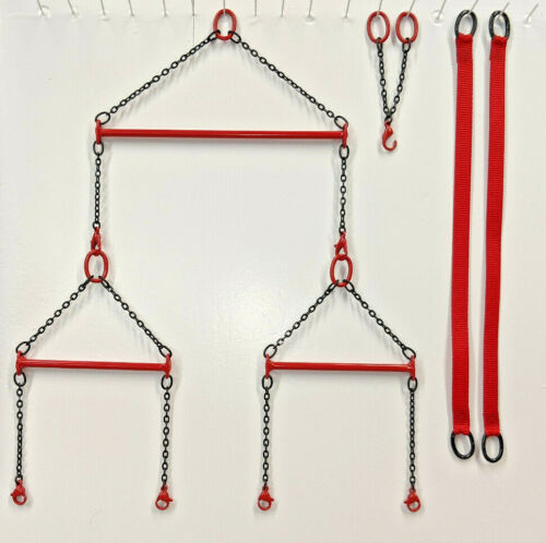 Evot EV35-SB-R 1:50 Triple Spreader Bar w/Chains & Straps - Red