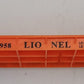 Lionel 16958-1 O Gauge Orange Depressed Flatcar with Trucks and Couplers