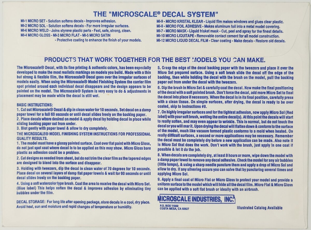 Microscale 60-57 N Scale Assorted Freight Cars #5 Decal Sheet