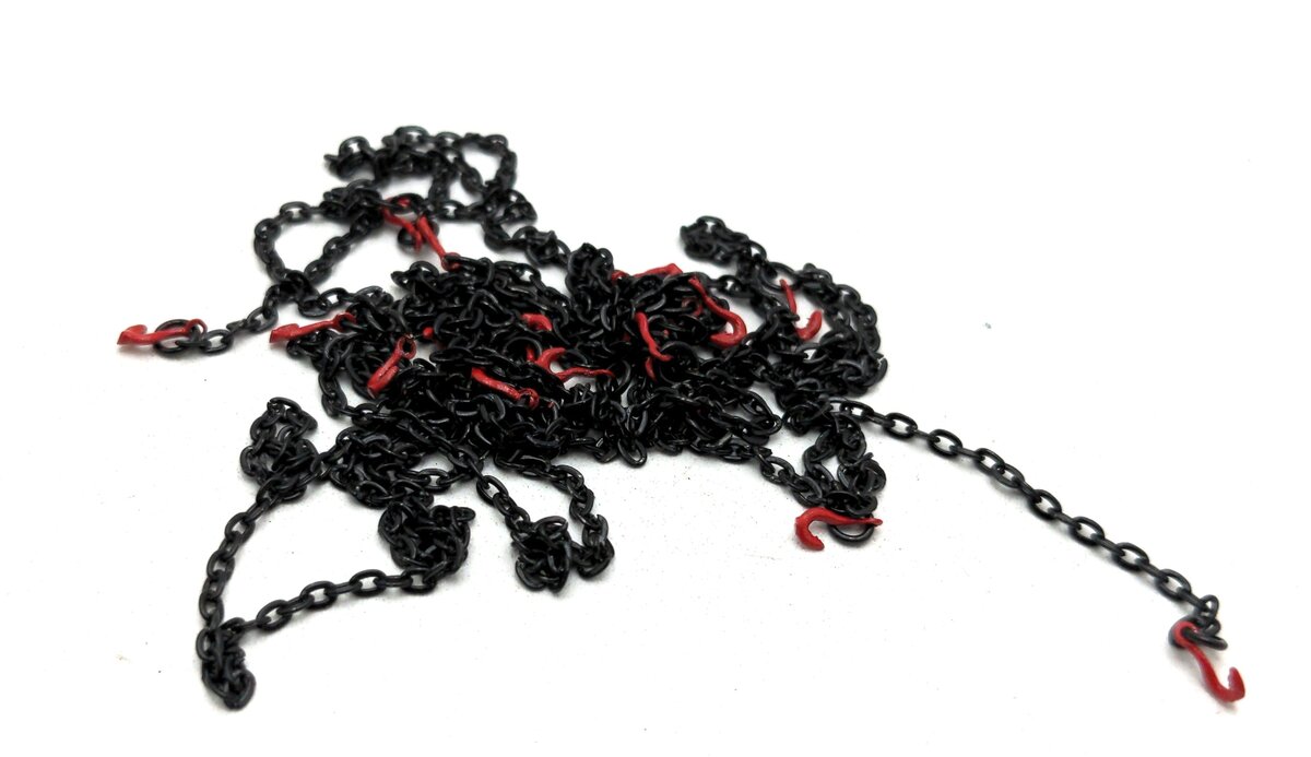 Evot EV03-TD-R 1:50 Tie Down Chains w/Hooks (Set of 9) - Red