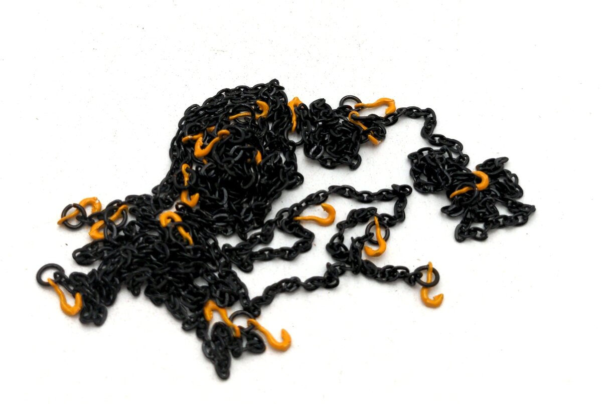 Evot EV03-TD-Y 1:50 Tie Down Chains w/Hooks (Set of 9) - Yellow