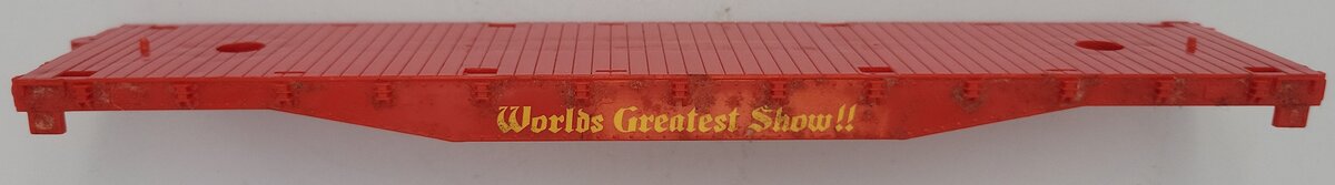American Flyer 643-R S Gauge "Worlds Greatest Show" Red Plastic Flat Car Frame