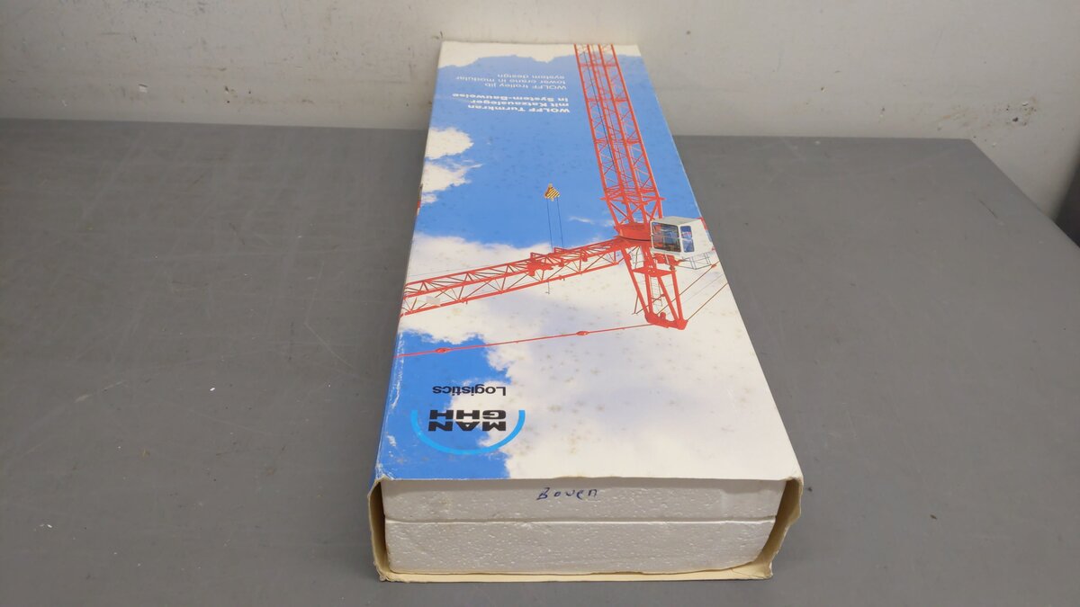 Conrad 7534 1:87 Scale Diecast MAN Wolffkran Tower Crane VG/Box