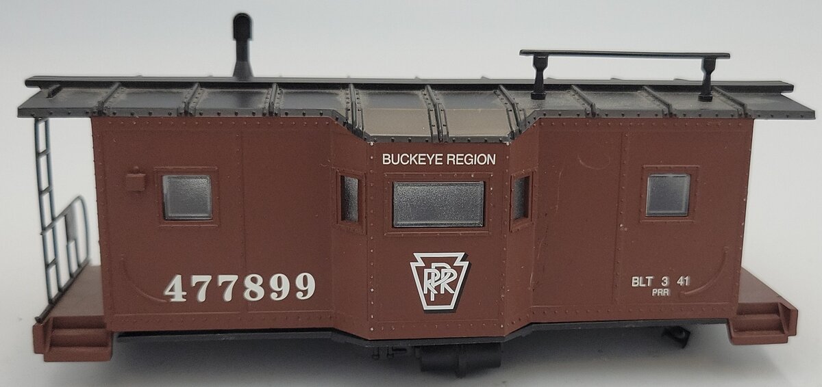 K-Line K511-023 S Scale Black Plastic PRR Bay Window Caboose w/o Trucks #477889
