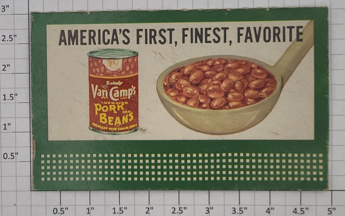 Lionel 310-35 Van Camp's Pork and Beans Standard Lionel Billboard Insert