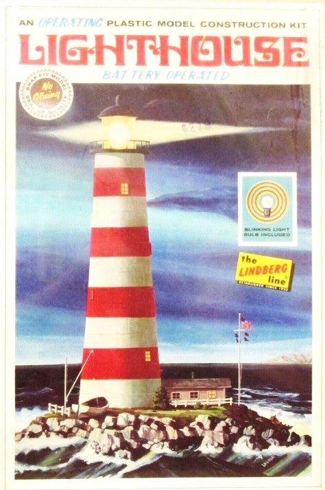 Lindberg 331:300 Lighthouse W/Blinking Light Line Battery Operated Model Kit