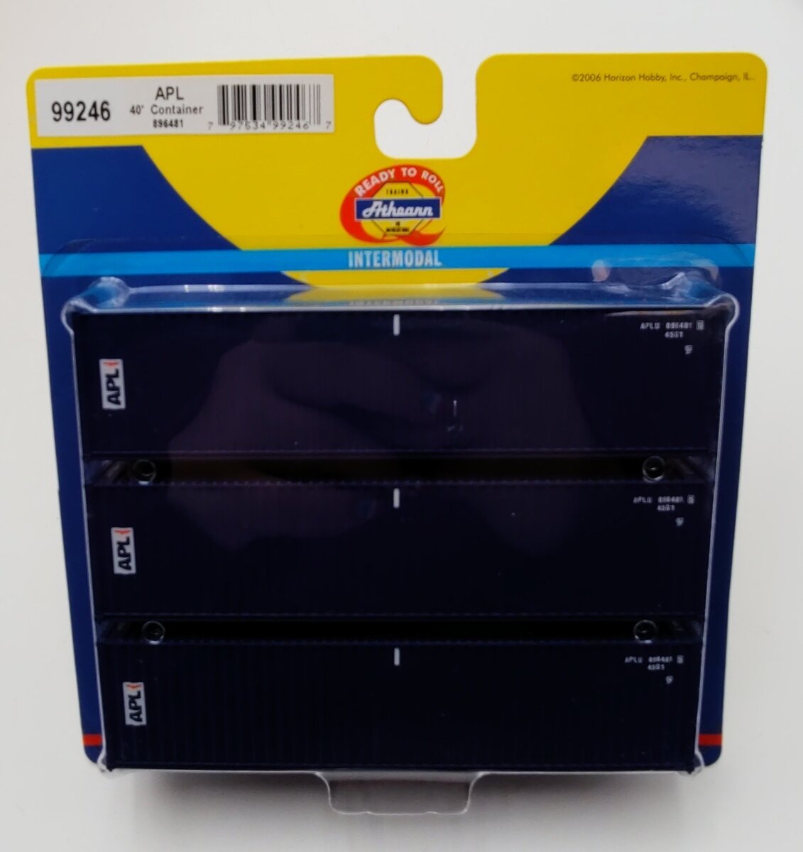 Athearn 99246 HO Scale APL 40' Containers (3)