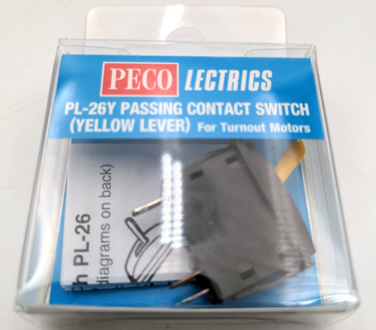 Peco PL-26Y HO Yellow Lever Passing Contact Switch for Turnout Motors