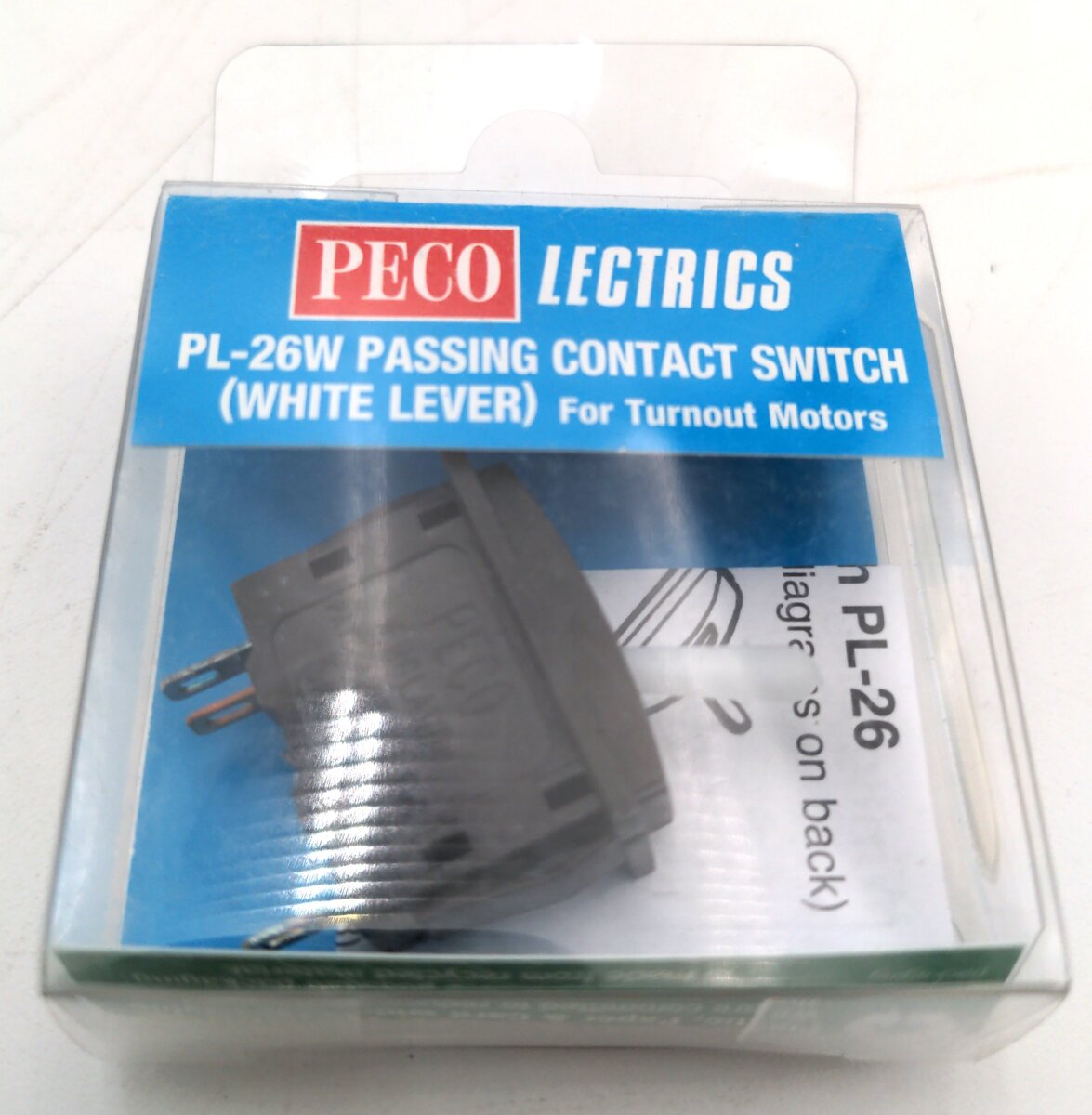 Peco PL-26W HO White Lever Passing Contact Switch for Turnout Motors
