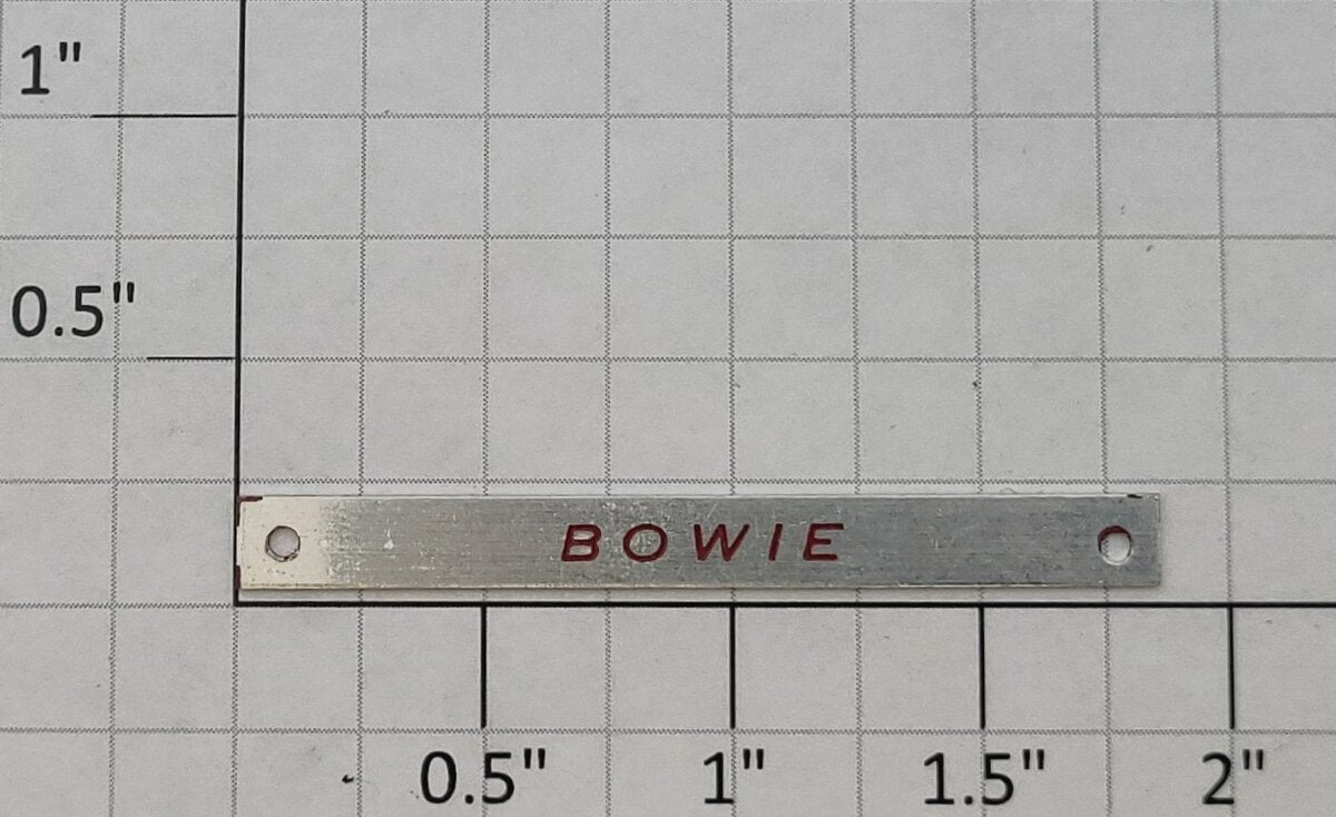 Lionel 25499-35 Metal Texas Special "Bowie" Passenger Car Nameplate