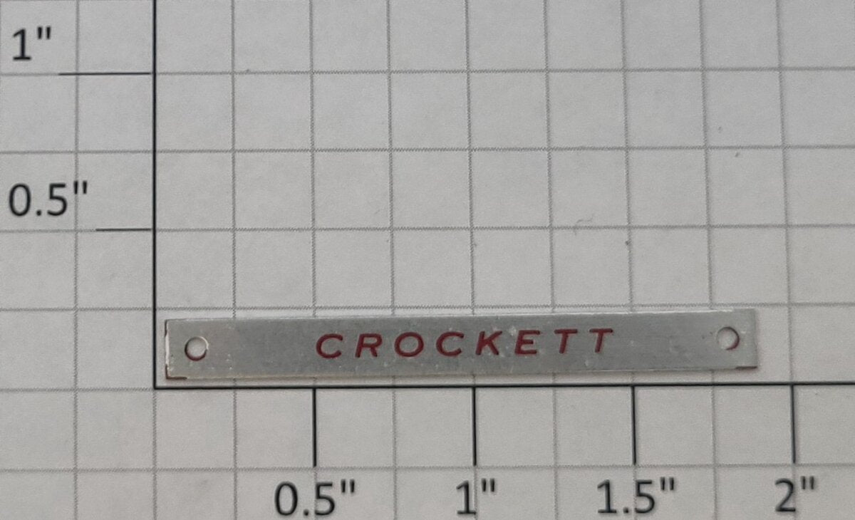 Lionel 25482-35 Metal Texas Special "Crockett" Passenger Car Nameplate