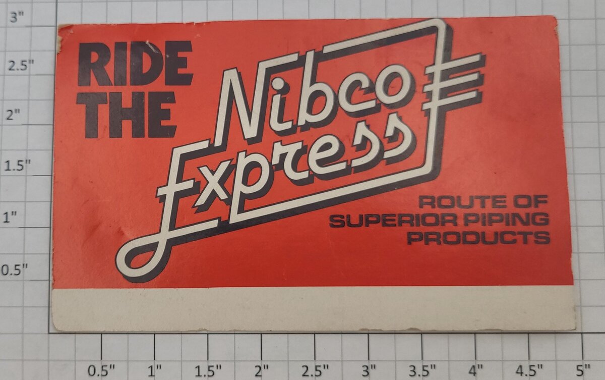 Acme 1010-1 Red "Ride the Nibco Express" Billboard Insert