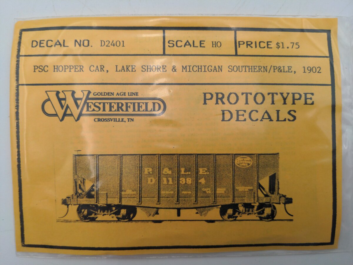 Westerfield D2401 HO PSC Hopper Car, Lake Shore & Michigan Southern/P&le, 1902