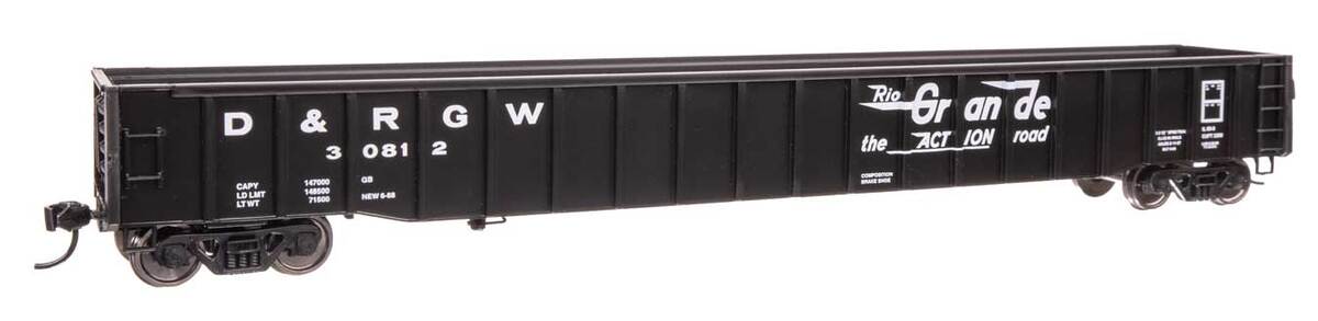 Walthers 920-105412 HO D&RGW 65' Thrall Mill Gondola Ready To Run #30812