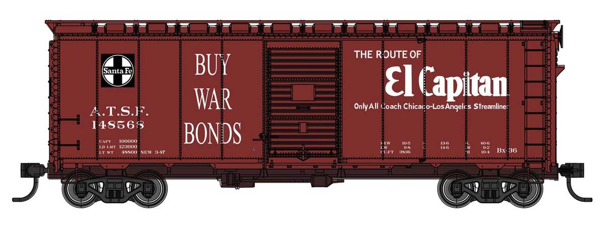 Walthers 910-2743 HO Santa Fe 40' AAR Modified 1937 Boxcar Ready to Run #148568