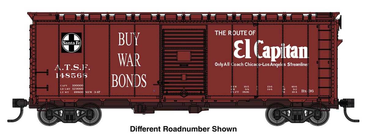 Walthers 910-2744 HO Santa Fe 40' AAR Modified 1937 Boxcar Ready to Run #148602